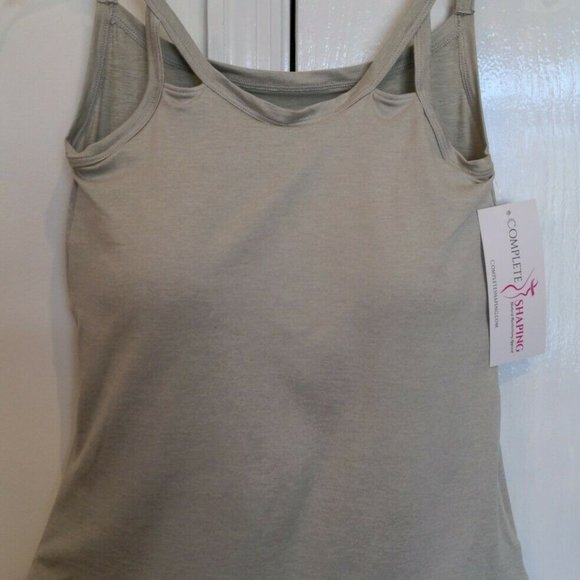 Mastectomy Camisole with Integrated Prosthetics, Medium w C Cup, NWT, Oat, Cut-O